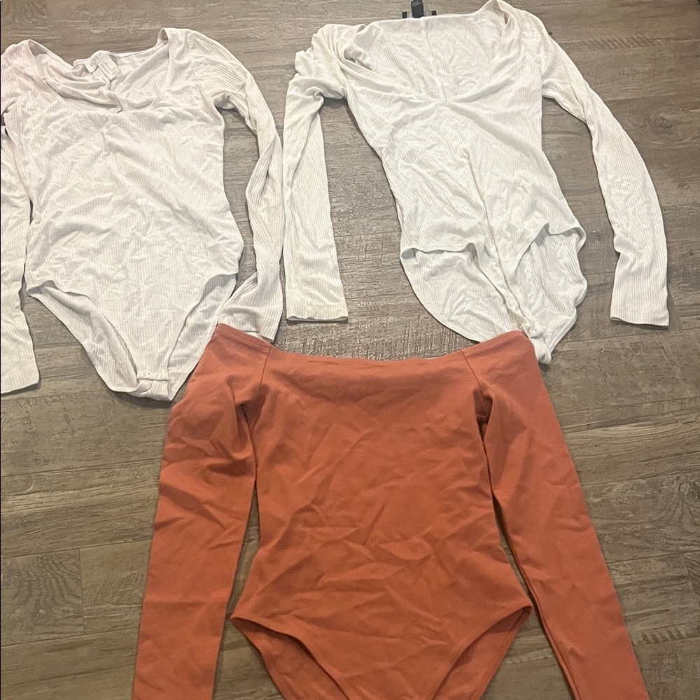 3 Forever 21 White bodysuit